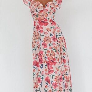 Floral Pink Maxi Dress